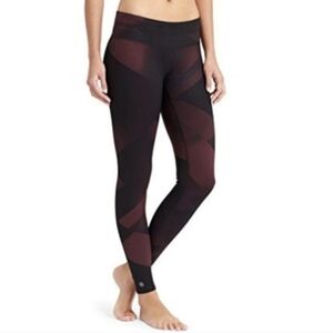 Athleta Pants Sonar Tight Magnetic Red Black Print Legging Athletic Size LP